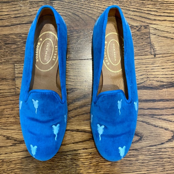 Stubbs & Wootton Shoes - Stubbs & Wootton Mouse blue velvet slipper 7.5